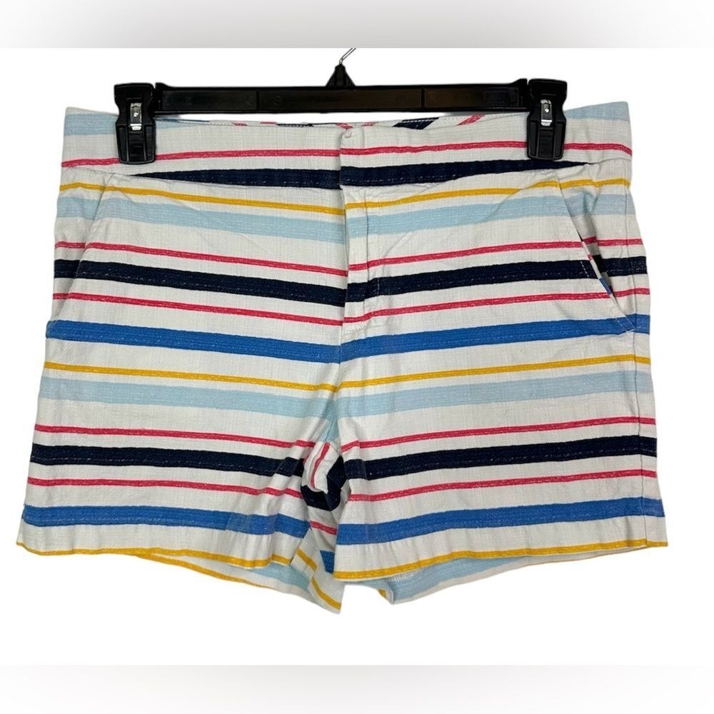 Tommy Hilfiger Striped Shorts Casual Summer Beach Cotton Blendโ Size 10